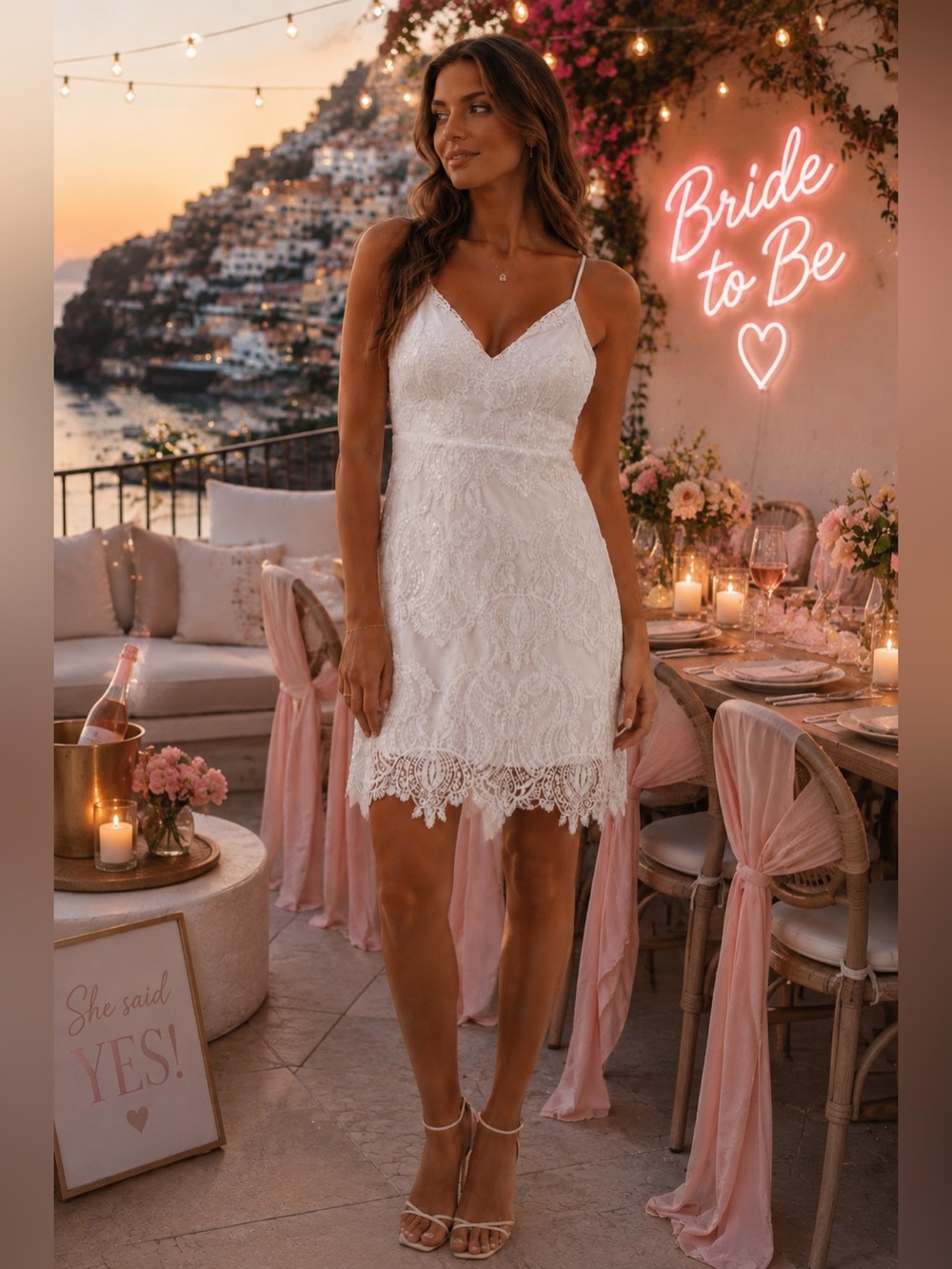 Hello Molly Venetian Valerie White Lace Sequin Mini Dress NWT Size S - Picture 9 of 11